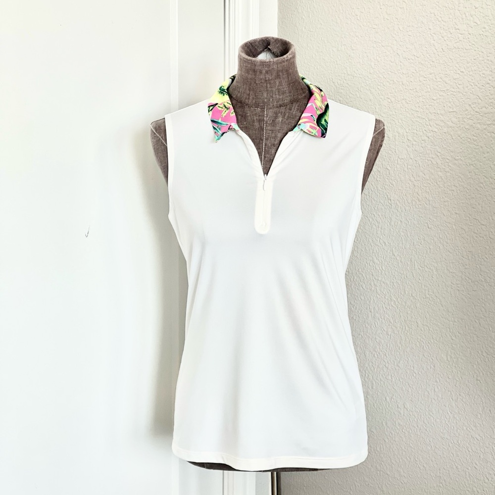 Tommy Bahama Sleeveless Polo Golf Top M